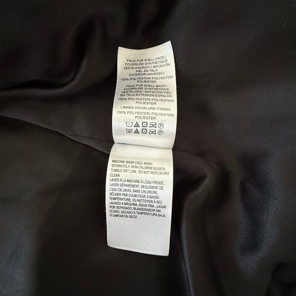 Lucky Brand Black Teddy Sherpa Hooded Jacket Women’s L Oversized Full Zip Cozy - Picture 8 of 16